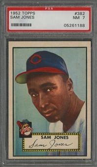 1952 Topps #382 Sam Jones Rookie Card - PSA NM 7